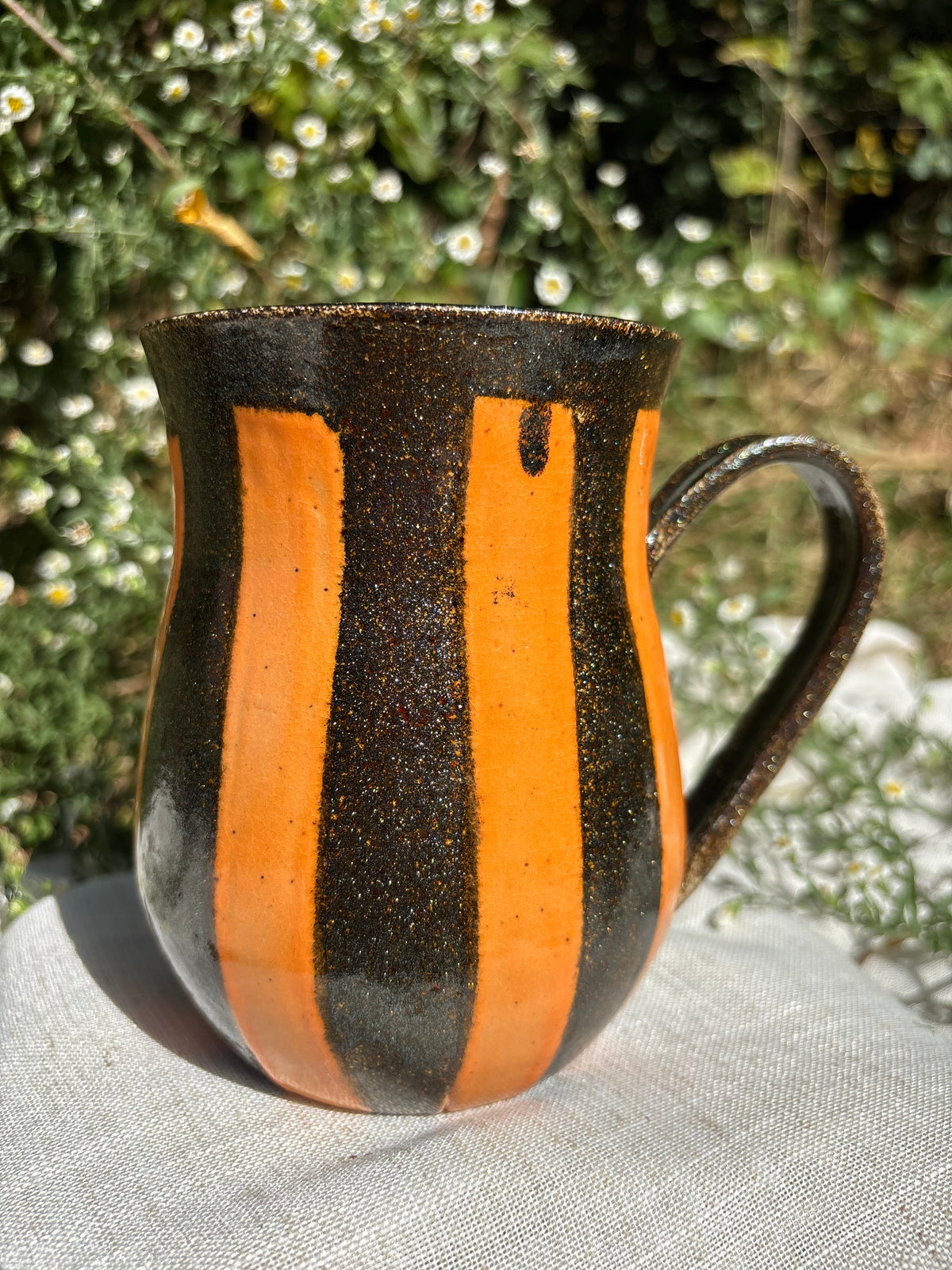 Orange Striped Saggy Boob Mug