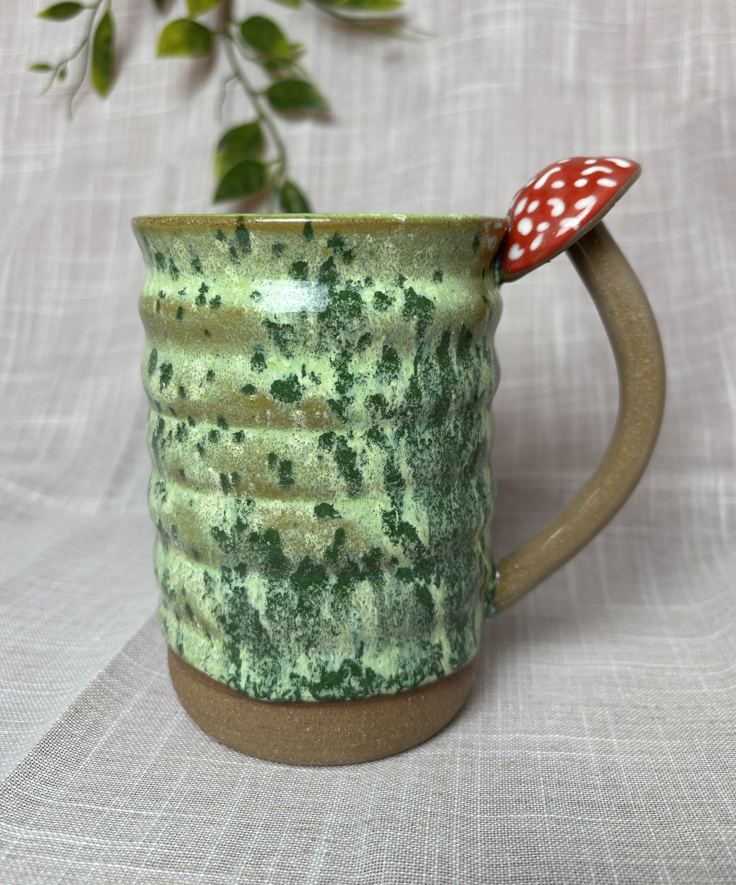 Green Speckled Mushroom Mug