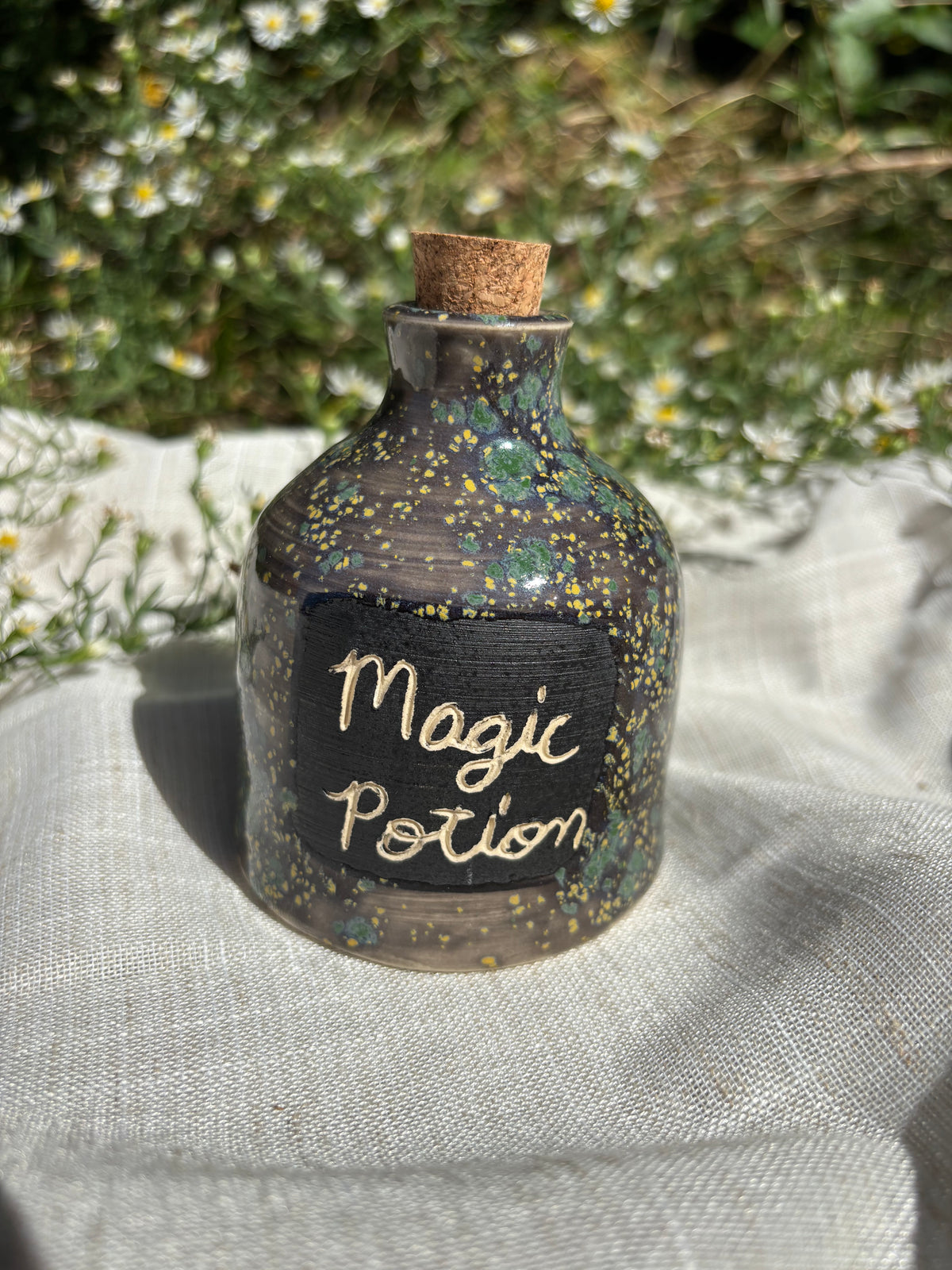 Green Speckled Magic Potion Bottle