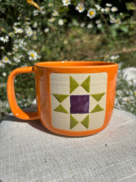 Orange Quilt Mug #1