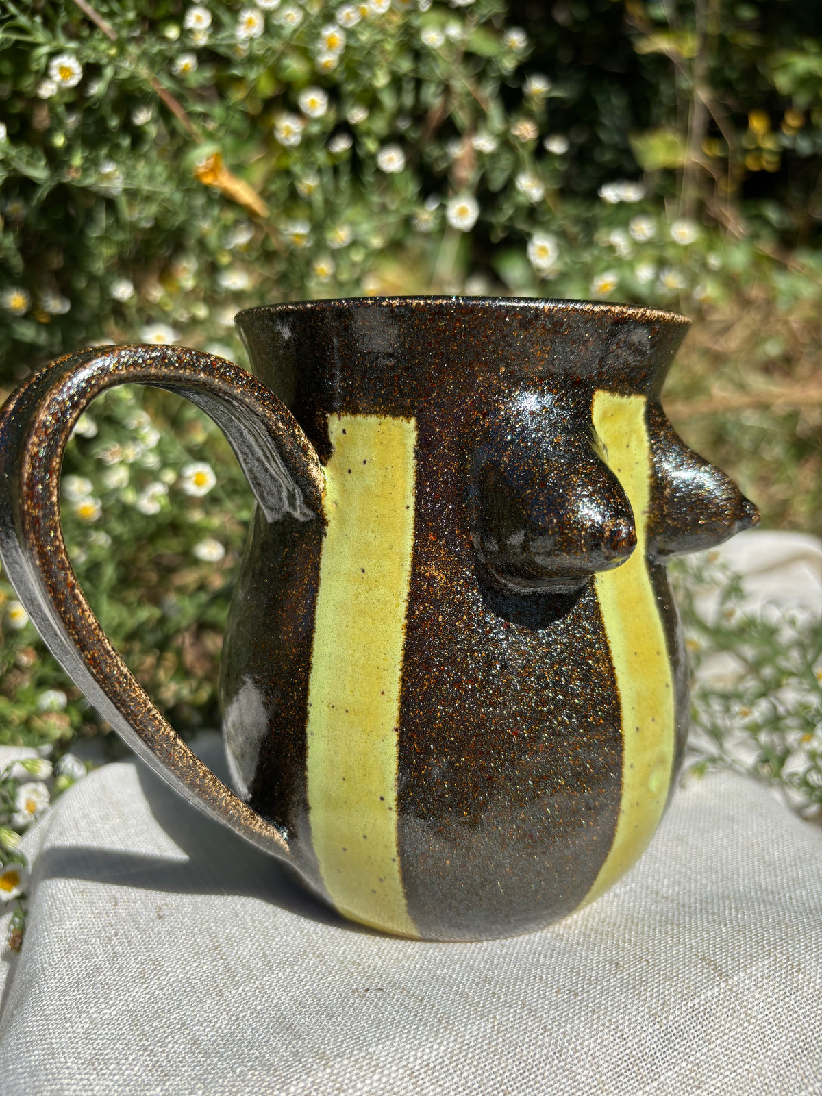Green Striped Perky Boob Mug