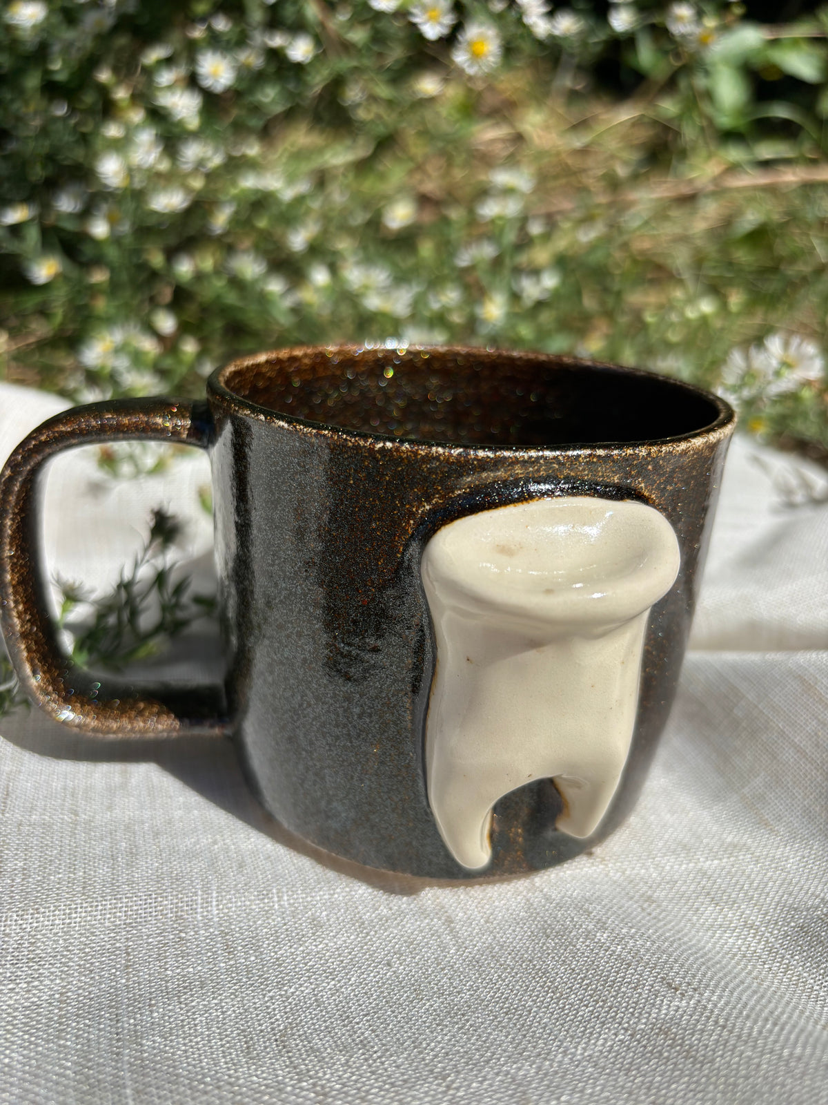 Black Sparkle Tooth Mug