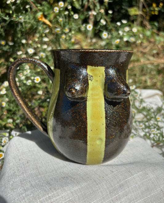 Green Striped Perky Boob Mug