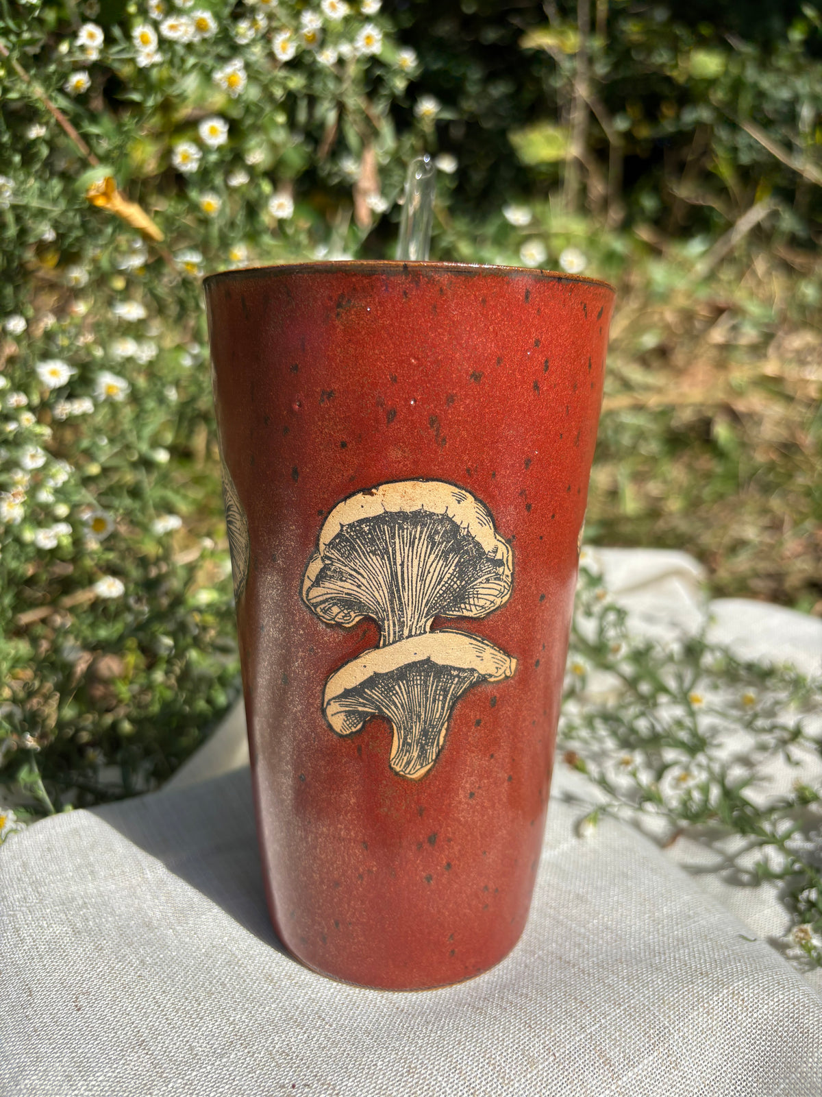 Red Mushroom Straw Cup