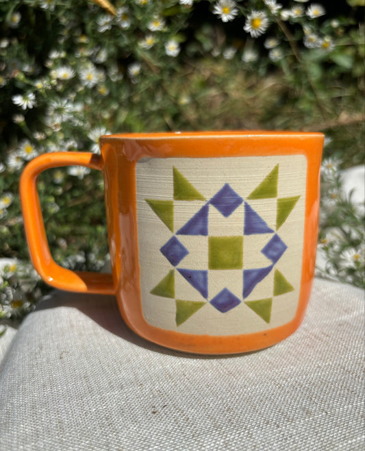 Orange Quilt Mug #2