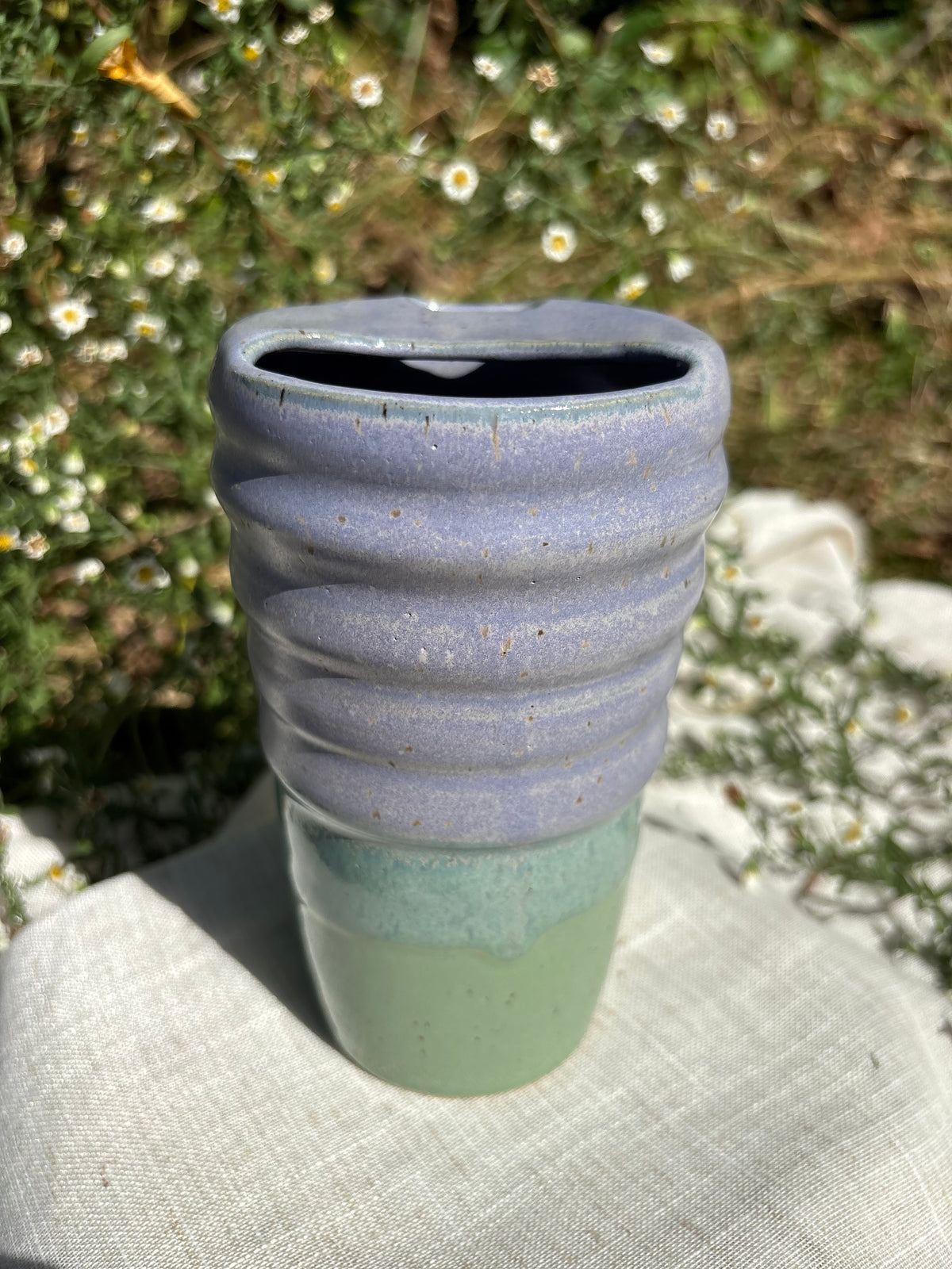 Purple and Green Travel Cup