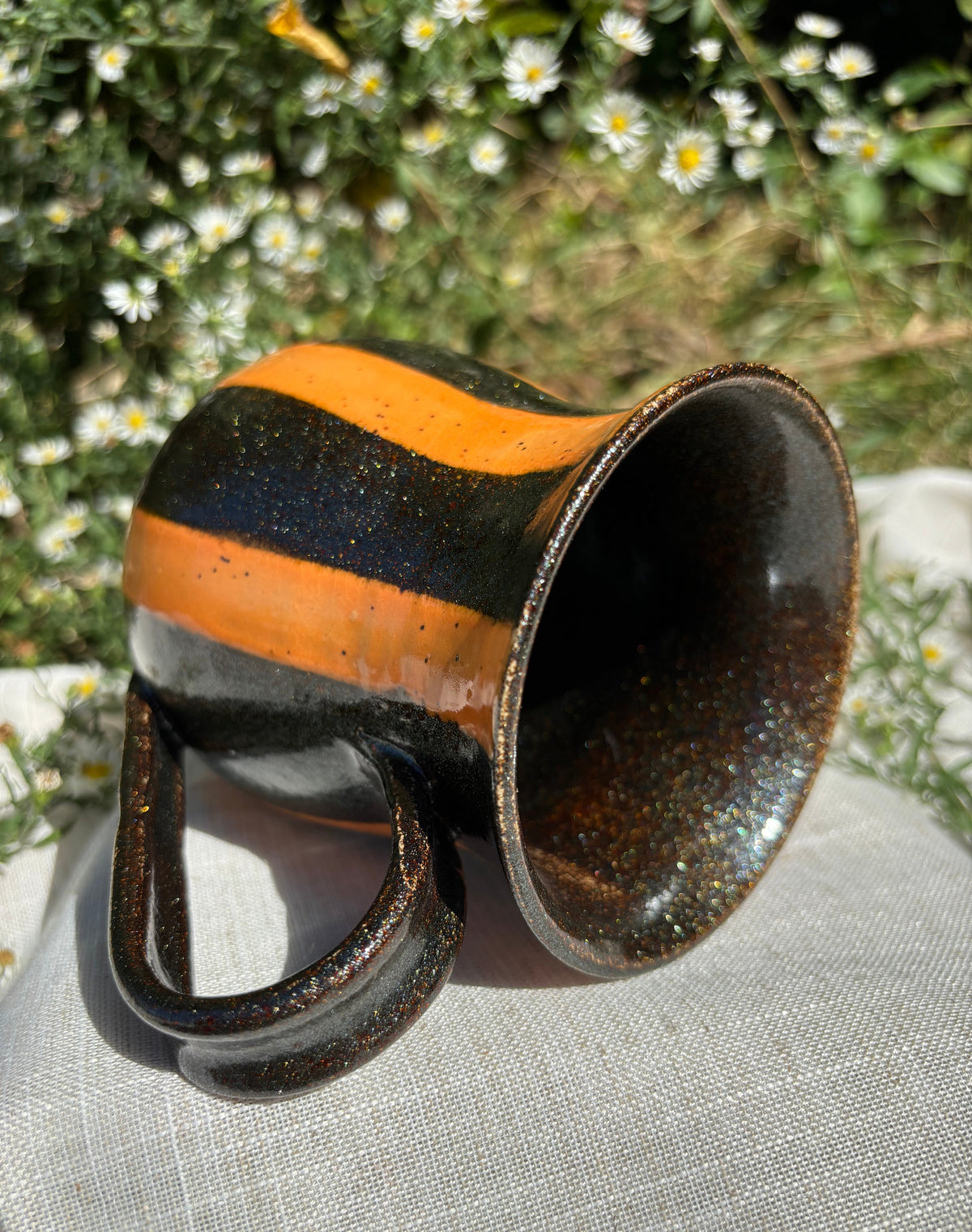 Black and Orange Stripe Mug