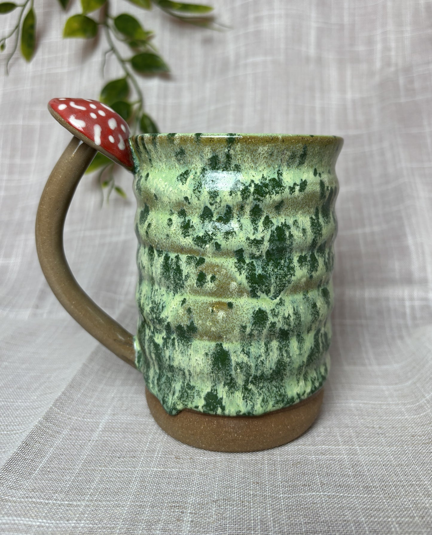Green Speckled Mushroom Mug