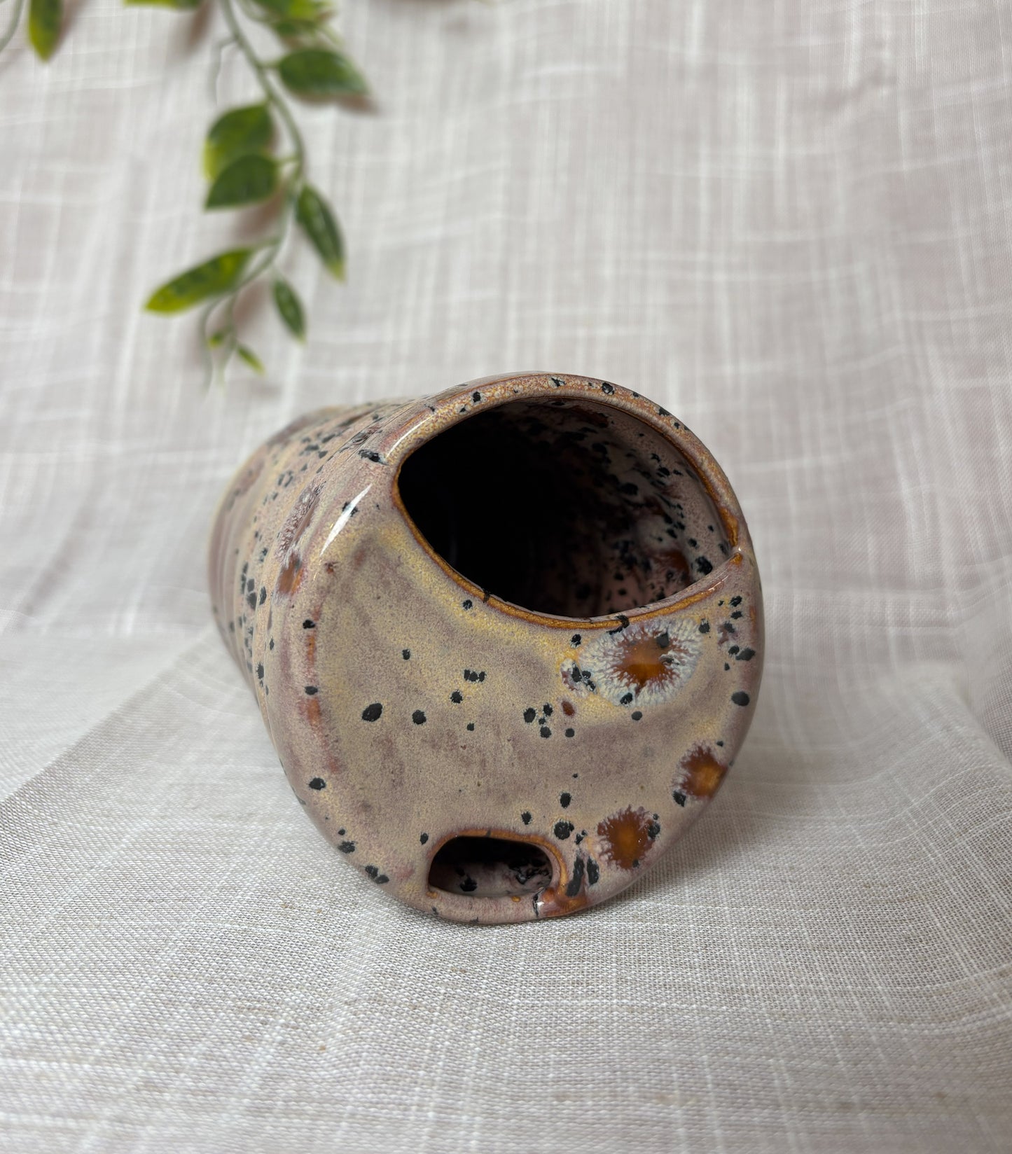 Pink Speckled Travel Cup