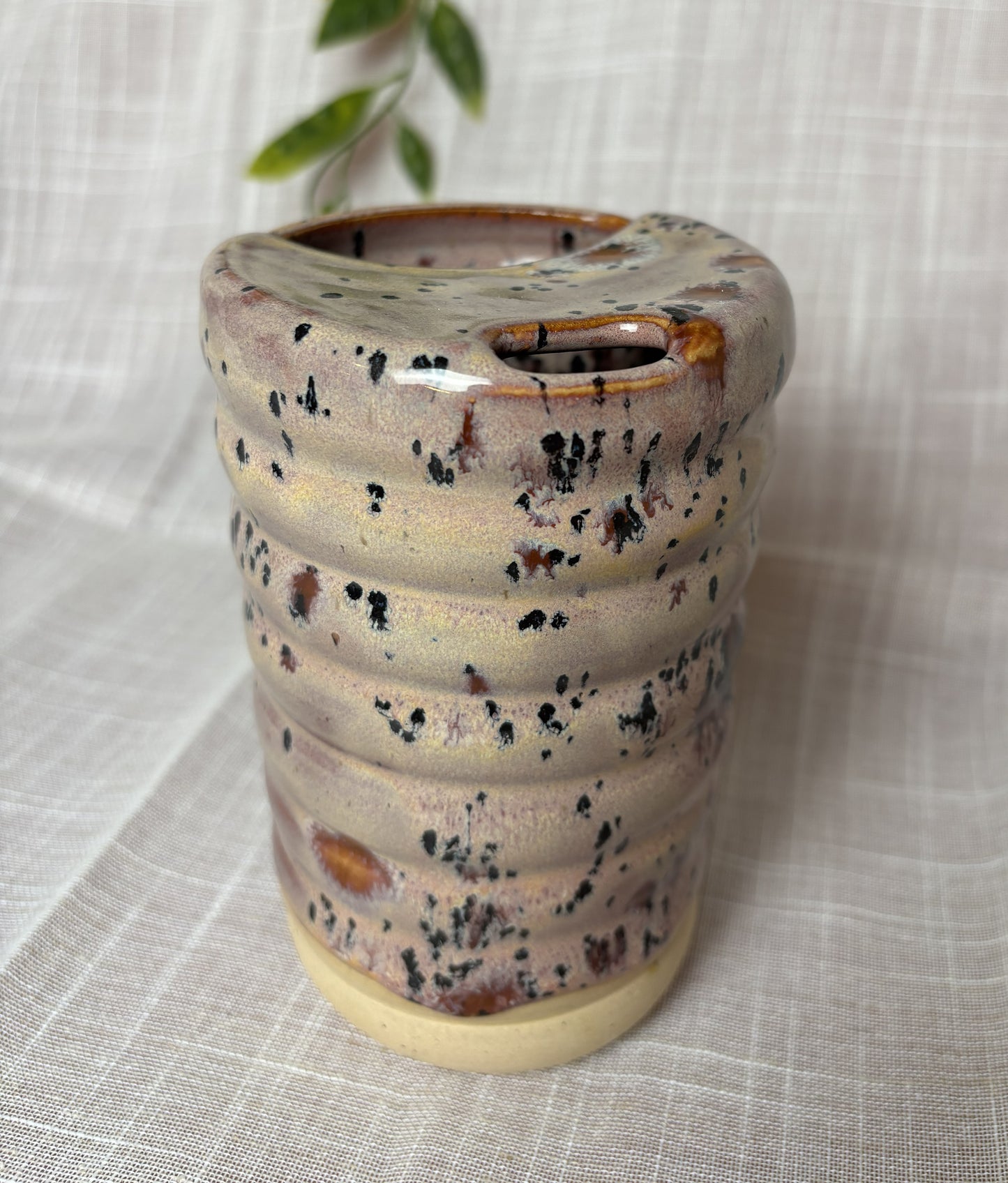 Pink Speckled Travel Cup
